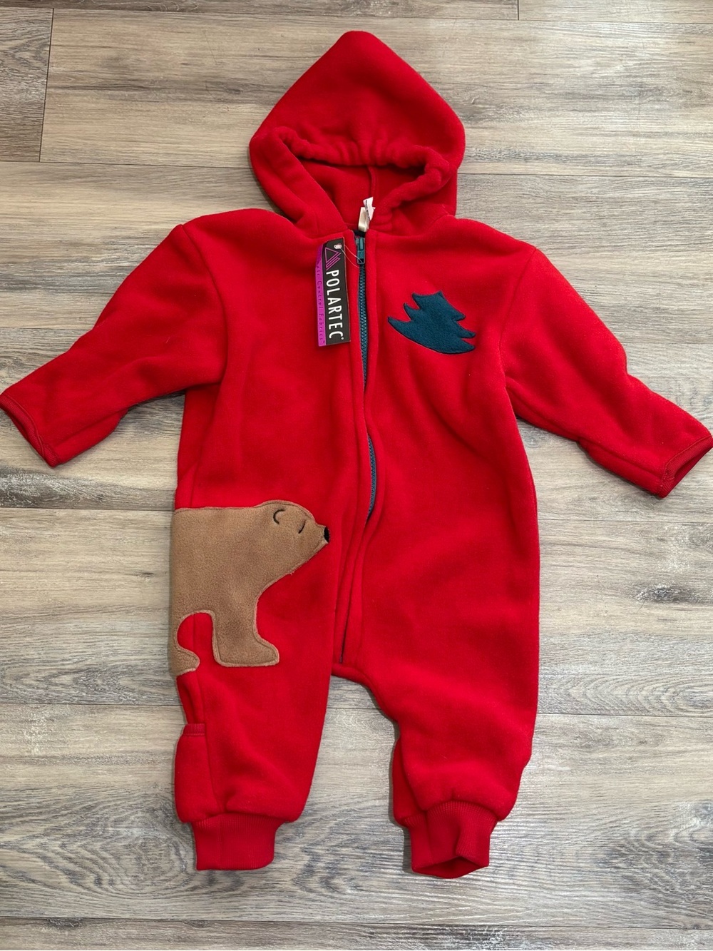 Vintage 90s NWT Deadstock LL Bean heavyweight winter fleece bunting suit 6/12 mo